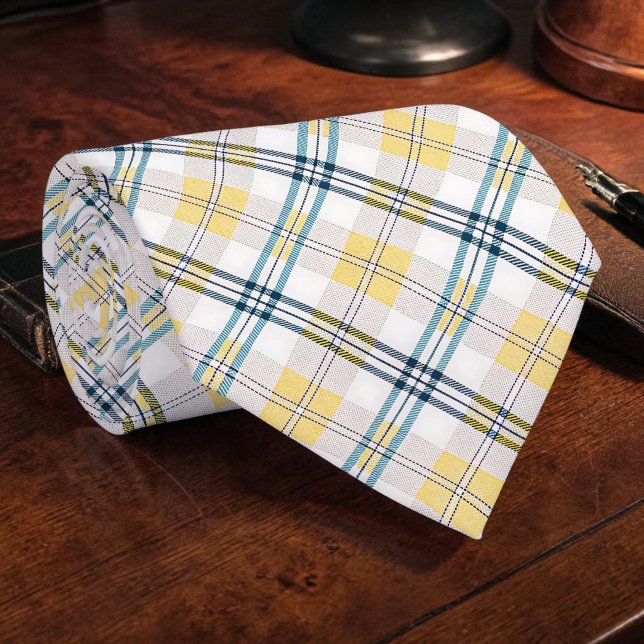 Corbata Blue and Yellow Plaid Necktie Tie (Subido por el creador)