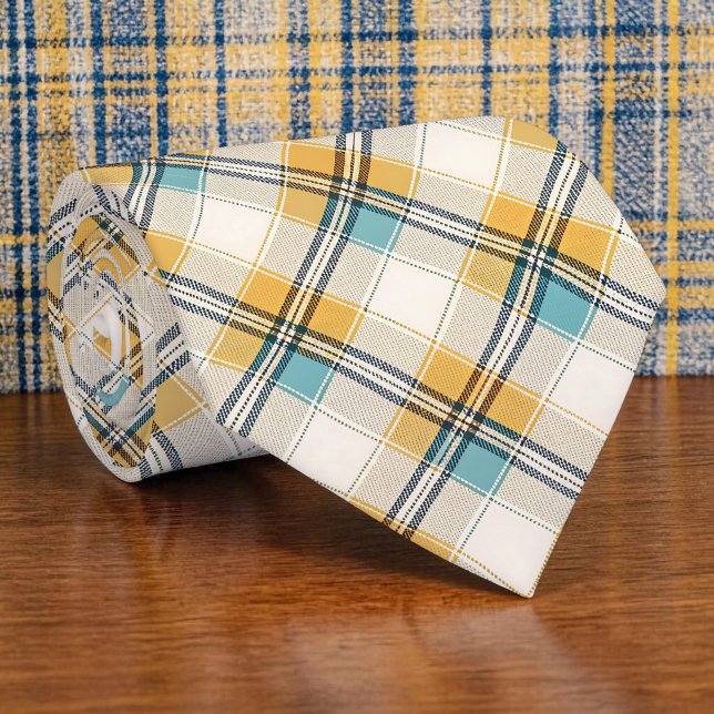 Corbata Blue and Yellow Plaid Necktie Tie (Subido por el creador)