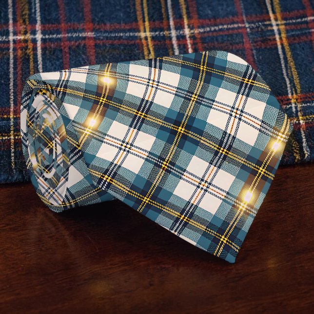 Corbata Blue and Yellow Plaid Necktie Tie (Subido por el creador)