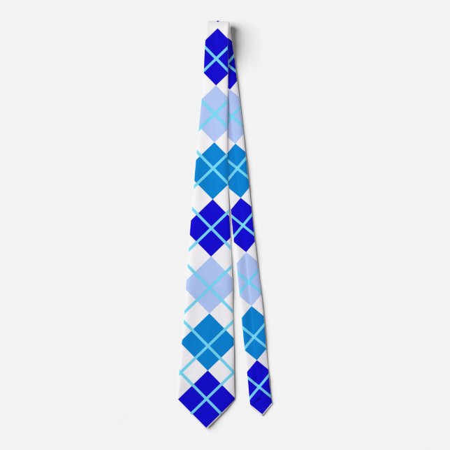 Corbata Blue Argyle Personalizado Tie (Anverso)
