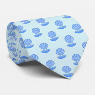 Corbata Blue Baby Boy Oyster shell y Pearl Patterin