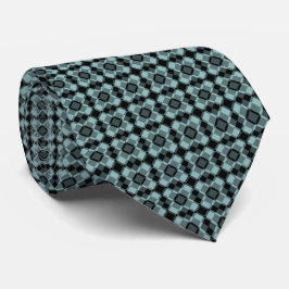 Corbata Blue Black Checker Argyle Pattern