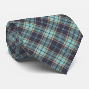 Corbata Blue Brown Tartán Plaid Rustic Argyle Pattern