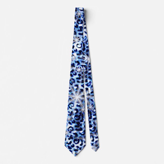 Corbata Blue Cheetah Sparkles Necs Tie (Anverso)