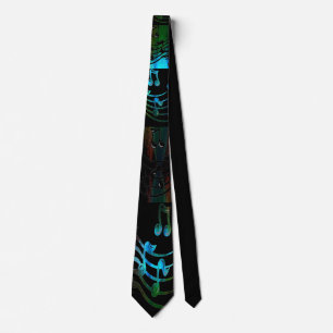 Corbata Blue dance Music Notes Tie
