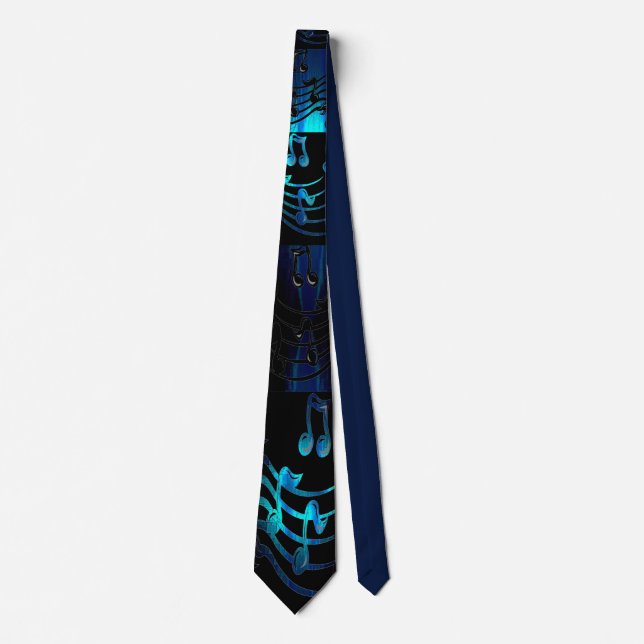 Corbata Blue dance Music Notes Tie (Anverso)