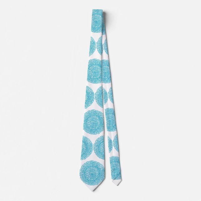 Corbata Blue Floral Mandala Art Tie (Anverso)