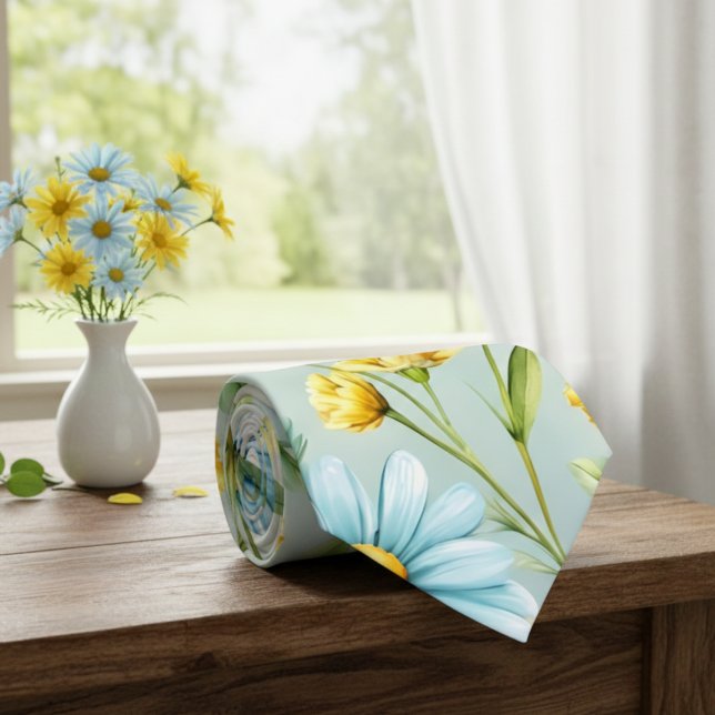 Corbata Blue Floral Necktie for Men – Elegant Rose Print  (Subido por el creador)