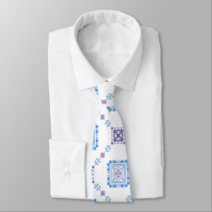 Corbata Blue Floral Tatreez Henna Thobe Vestido