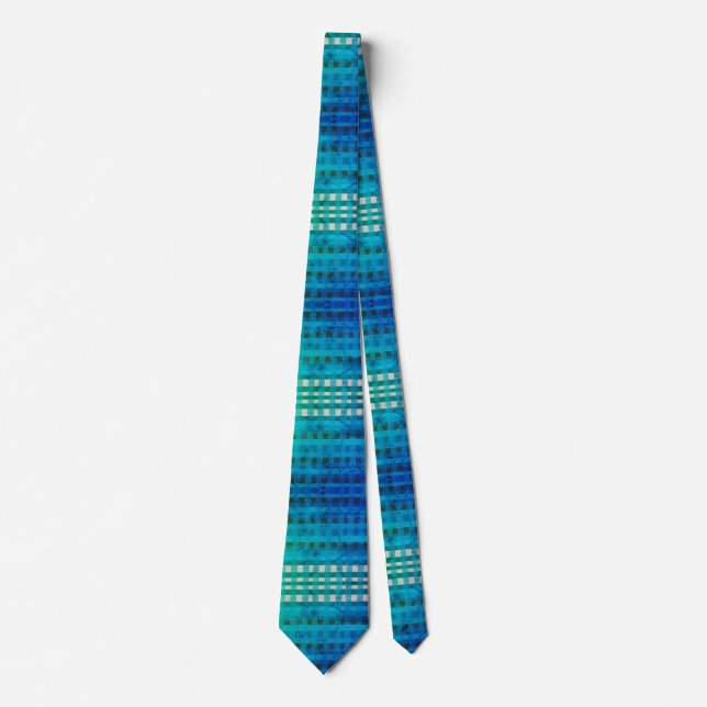 Corbata Blue Gingham Elegant Neck Tie (Anverso)