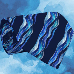 Corbata Blue Glitter Faux Silk Lujo para Caballeros