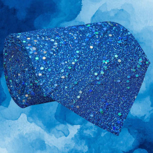 Corbata Blue Glitter Faux Silk Lujo para Caballeros