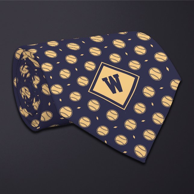 Corbata Blue Gold Baseball Icon Necktie (Subido por el creador)