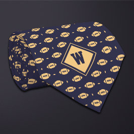 Corbata Blue Gold Football Icon Necktie