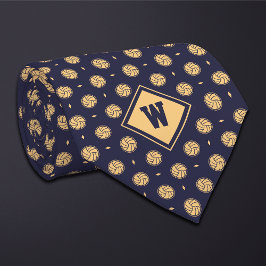 Corbata Blue Gold Volleyball Icon Necktie