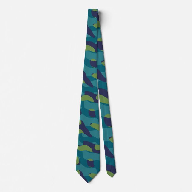 Corbata Blue Green and Teal Camo Abstract (Anverso)