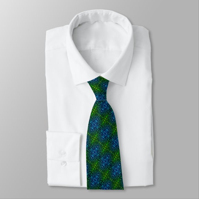 Corbata Blue Green Modern Neck Tie (Atado)