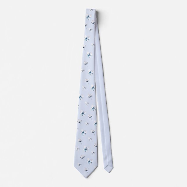 Corbata Blue Hydrangea Floral Tie (Anverso)