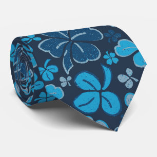 Corbata Blue Lucky Shamrock Clover St. Patrick's Day