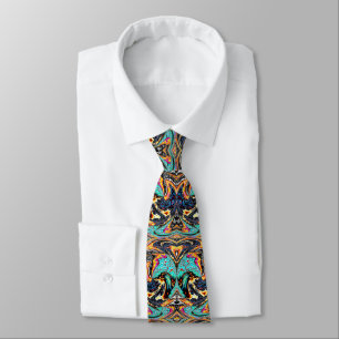 Corbata Blue Multicolor Resumen de los dedos de cuello