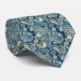 Corbata Blue Paisley de pizarra floral clásica