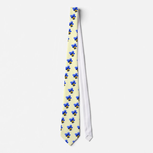 Corbata Blue Pansy Floral Tie (Anverso)