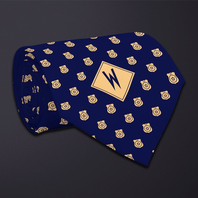 Corbata Blue Police Badge Pattern (Subido por el creador)