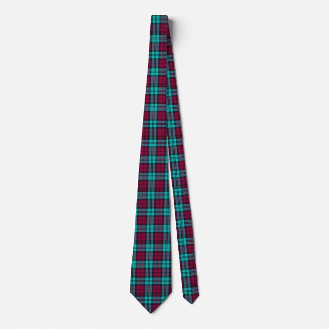Corbata Blue Red Campbell Tartán Blackwatch Plain (Anverso)