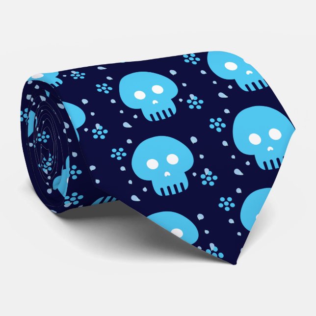 Corbata Blue Skull (Enrollado)