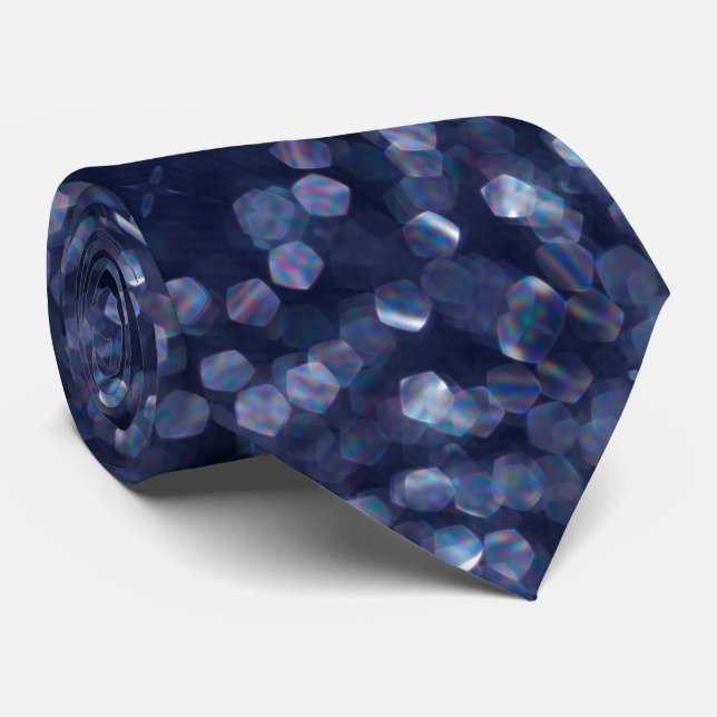 Corbata Blue Sparkle Bokeh Lights (Enrollado)