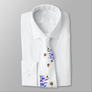 Corbata Blue Spring and Flying Bees Tie