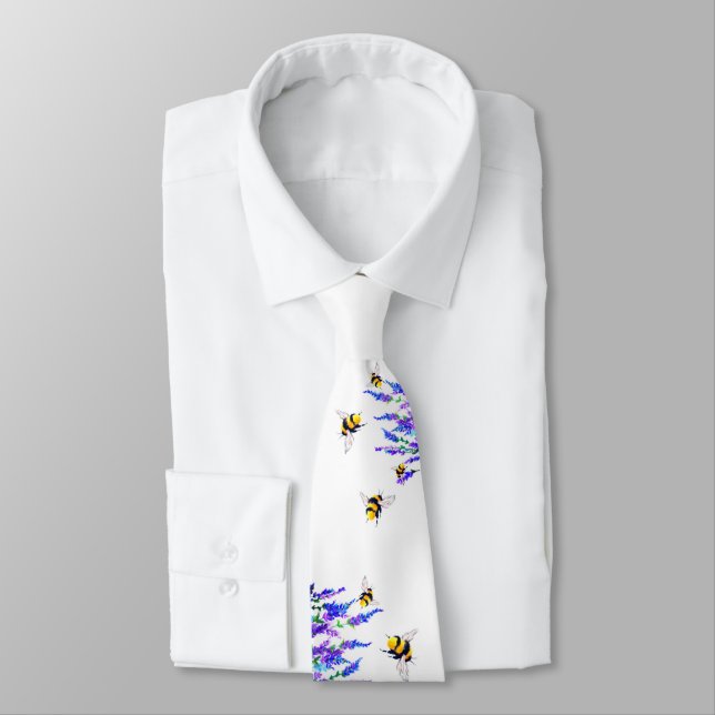 Corbata Blue Spring and Flying Bees Tie (Atado)