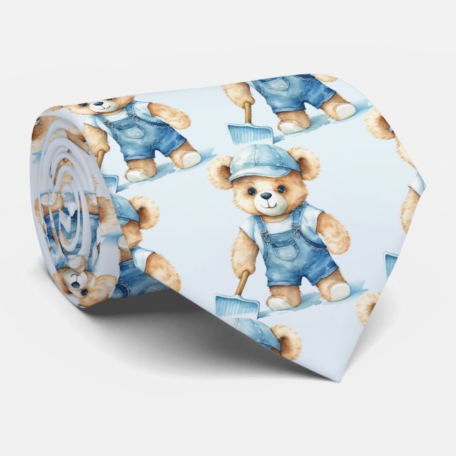 Corbata Blue Teddy Bear (Enrollado)
