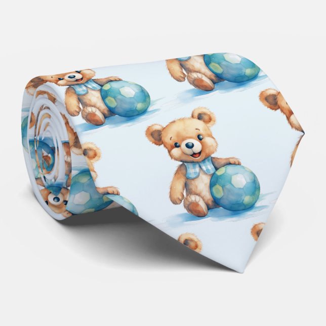 Corbata Blue Teddy Bear (Enrollado)
