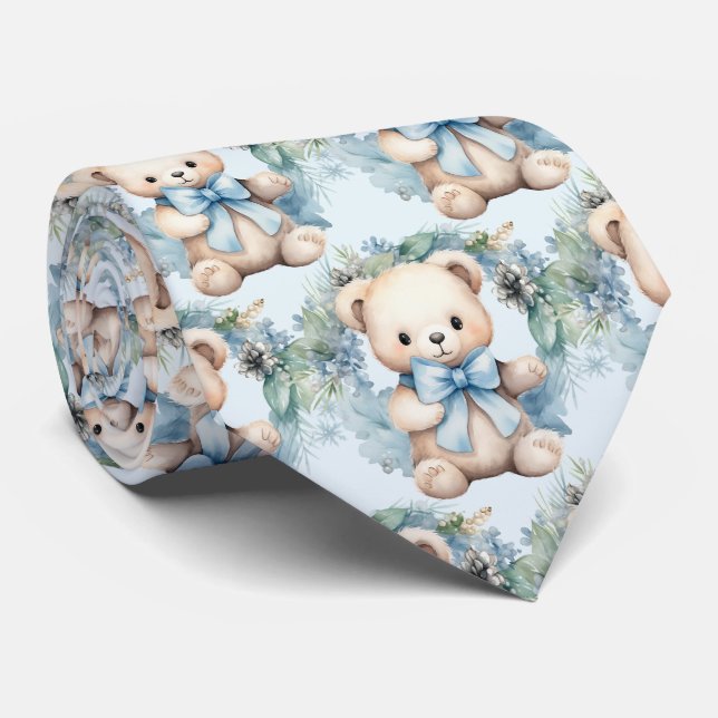 Corbata Blue Teddy Bear (Enrollado)