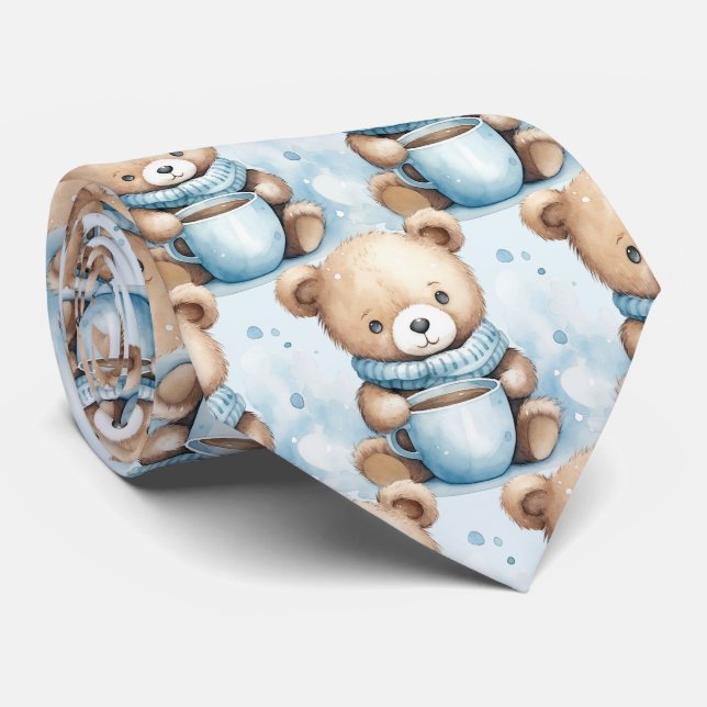 Corbata Blue Teddy Bear Necer Tie (Enrollado)