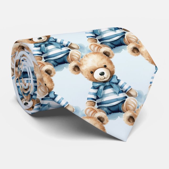 Corbata Blue Teddy Bear Necer Tie (Enrollado)