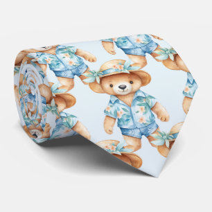 Corbata Blue Teddy Bear Necer Tie