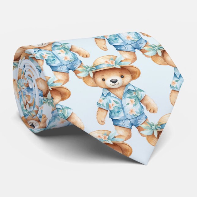 Corbata Blue Teddy Bear Necer Tie (Enrollado)