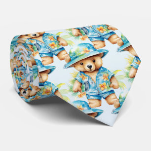 Corbata Blue Teddy Bear Necer Tie