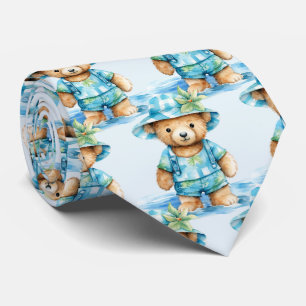 Corbata Blue Teddy Bear Necer Tie