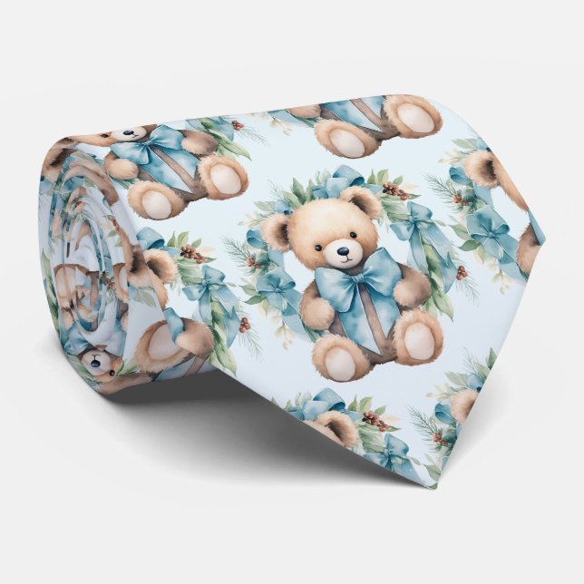 Corbata Blue Teddy Bear Necer Tie (Enrollado)