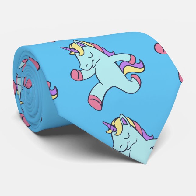 Corbata Blue Unicorn Running Thunder_Cove (Enrollado)