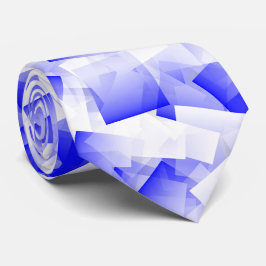 Corbata Blue White Cubism Abstract Pattern