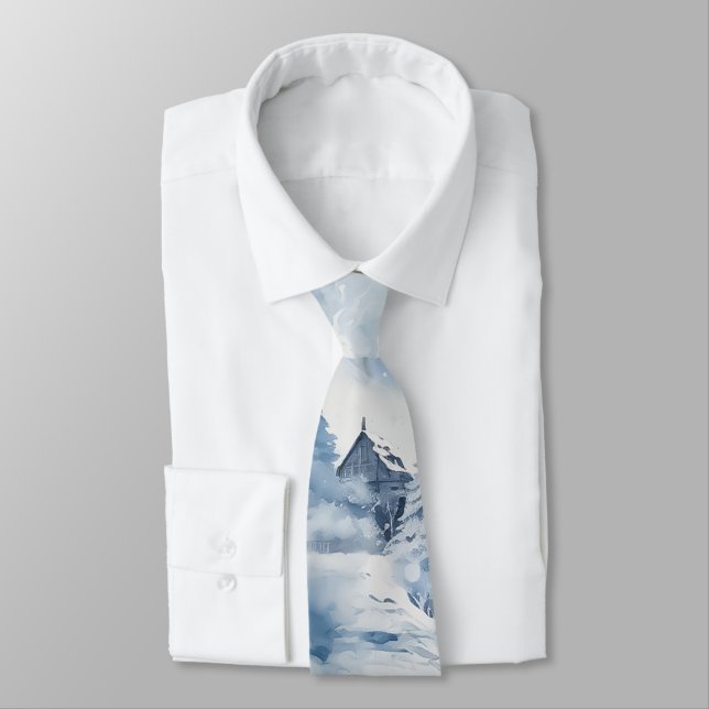 Corbata Blue Winter Cabin Mountains Lake (Atado)
