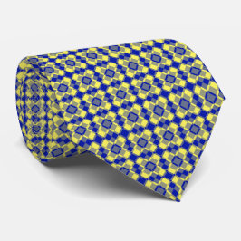 Corbata Blue Yellow Checker Argyle Pattern