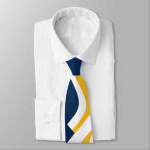 Corbata Blue Yellow-Gold y White Anvil Abstract Necktie