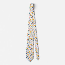 Corbata Blue Yellow Orange Kawaii Cat Pattern Cat Lover