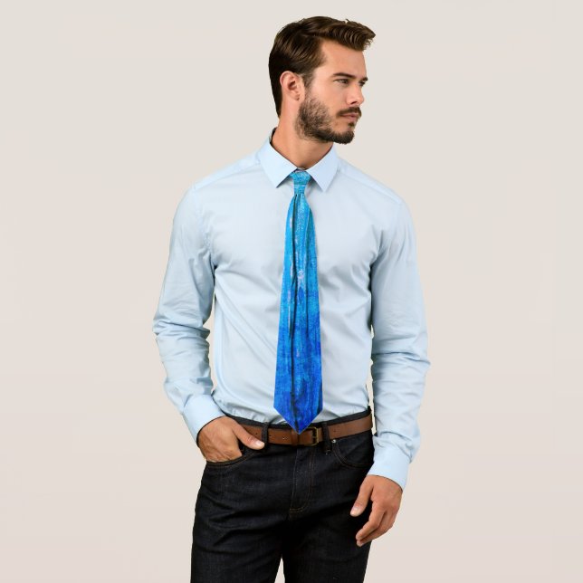 Corbata Blues - Resumen del arte acrílico Necktie (In situ)