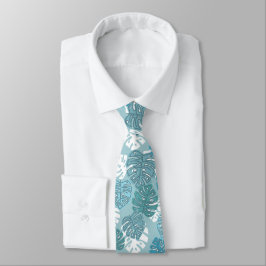 Corbata Blues veraniegos de la Monstera Retro Hawaiana